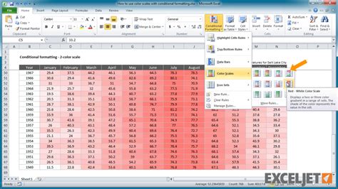 Excel Conditional Formatting Color Scale