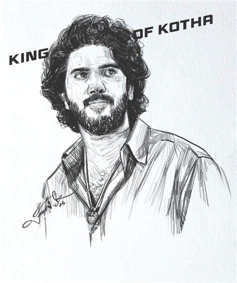 King of Kotha Dulquer Salmaan Pencil Sketch 2023 #DulquerSalmaan # ...