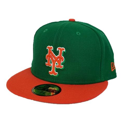 New Era New York Mets Green Orange 59fifty Fitted Hat Exclusive