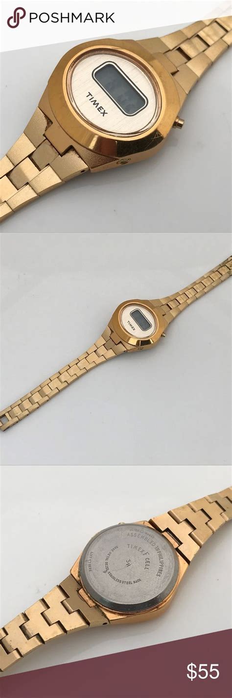 Timex Vintage Ladies Watch Digital Gold Tone Wrist Vintage Watches