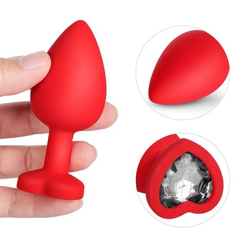 Plug Anal Joia Em Silicone Base Em Formato De Cora O Tamanho M