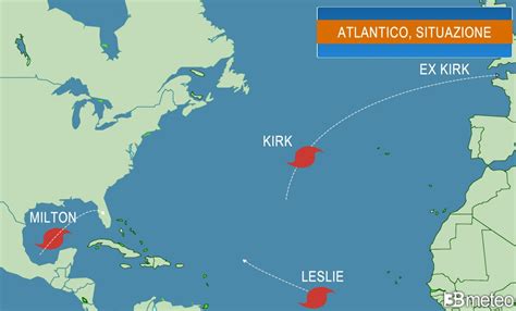 Meteo Kirk Milton E Leslie Tre Uragani In Contemporanea In Atlantico