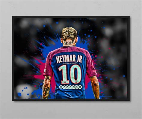 Quadro Neymar Moldura Vidro Poster Elo7 Produtos Especiais