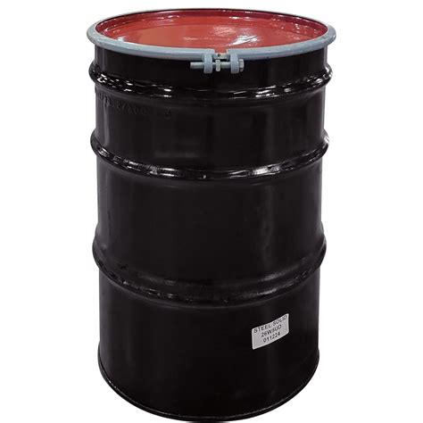 Gallon Black Steel Drum Reconditioned Un Rated Unlined White