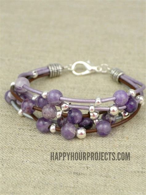 Layered Leather Beaded Bracelet Happy Hour Projects Artofit