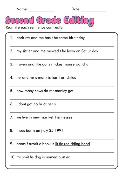 20 Proofreading Worksheets 3rd Grade Worksheet From Home Riset