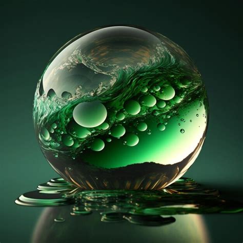 Premium Photo Green Glass Ball Generative Ai