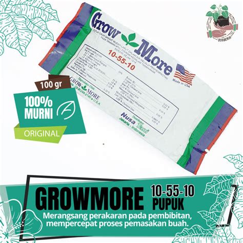 Pupuk Growmore NPK 10 55 10 Bunga Nutrisi Tanaman Hias Dan Tumbuhan