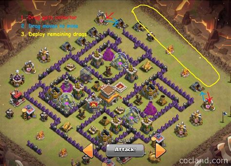 Mass Dragon Attack with Barbarian King Strategy | CoCLand