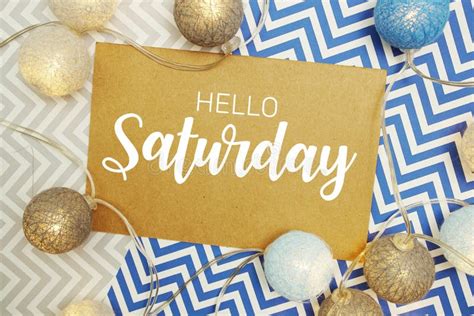 Hello Saturday Text On Black Letter Board And Bouquet Colorful Flowers