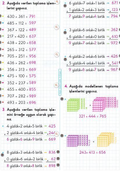 çalışkan arı yayınları matematik öğreniyorum 3 sınıf sayfa 54 55 56 57