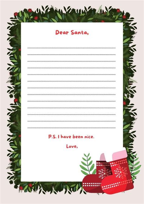 Printable Dear Santa Letter Dear Santa Letter Template Letter To