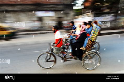 Cycle Rickshaws Are The Main Form Of Transportation In The Older Parts