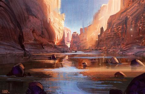 Artstation Canyon Reflection Practice Jason Scheier Desert