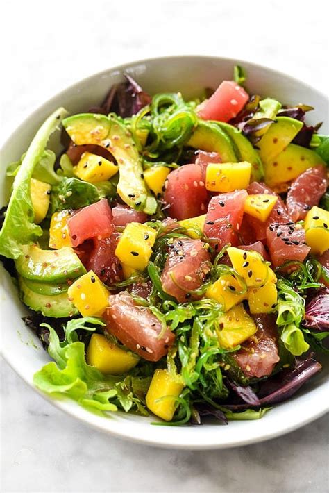 Ahi Tuna Poke Salad With Mango
