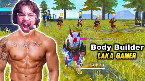 Body Builder Laka Gamer Vs 50 Players On Br Ranked😱 Booyah Possible