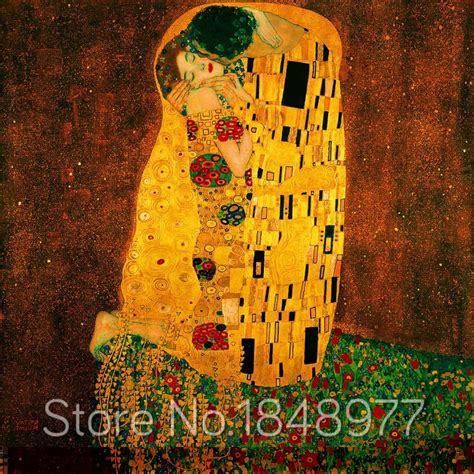 Classic Famous Paint The Kiss By Gustav Klimt Wall Painting For Home