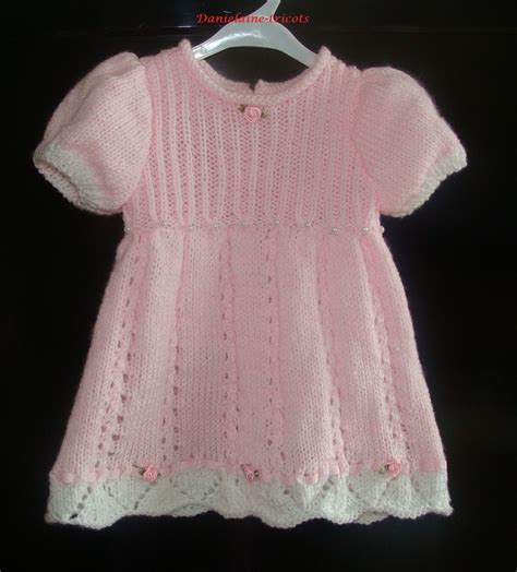 Commande Robe Rose Tricot E La Main Pour B B Mois Mode B B