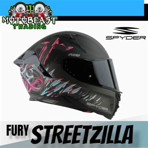 SPYDER Fury Breezy Streetzilla Fullface Dual Visor Helmet With Free