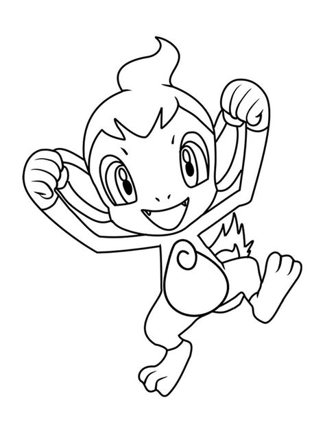 Pokemon Chimchar Coloring Pages Free Printable