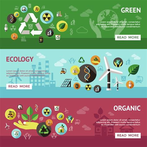 Free Vector Ecology Banner Set