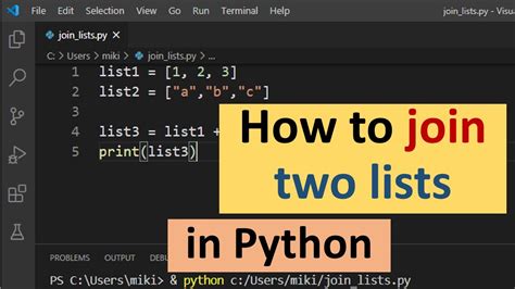 How To Join Two Lists In Python Youtube