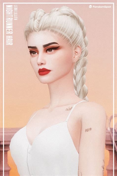 LeahLillith Nightrunner Girls Hair TS4 CC In 2024 Braided Hairdo