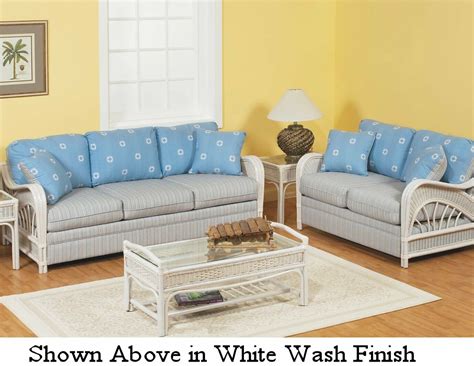 White Wicker Sleeper Sofa Baci Living Room