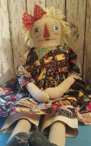 Primitive Raggedy Ann Doll W Blonde Hair Annie Prim Antique