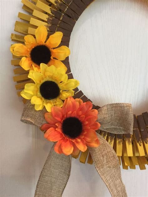 Easy Clothespin Sunflower Wreath Hometalk