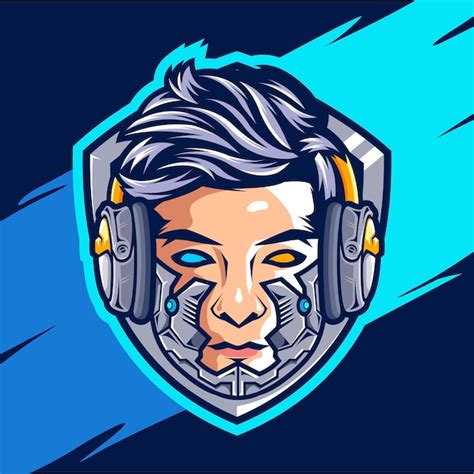 Premium Vector Gamer Cyborg 7 Mascot Full Color Esport Logo Design