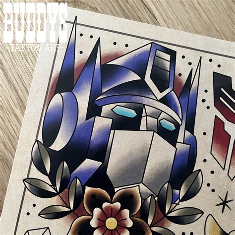 Transformers Traditional Americana Tattoo Flash Sheet - Etsy