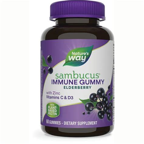 Nature S Way Sambucus Immune Gummy Elderberry 60 Gummies Swanson