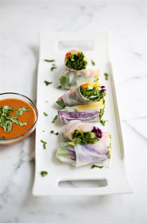 Fresh Spring Rolls Spicy Peanut Sauce A Beautiful Mess