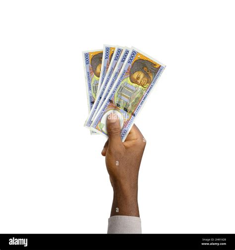 Black Hand Holding 3d Rendered Central African Cfa Franc Notes Isolated