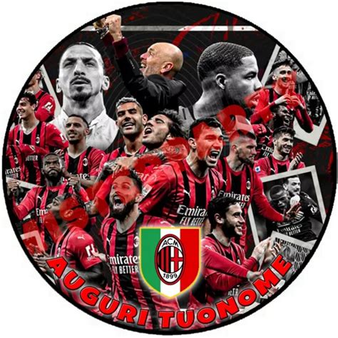 Cialda Ostia Per Torte Milan Scudetto Anche Personalizzabile Anche