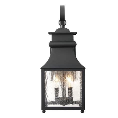 Home Decorators Collection Rainbrook 18 In 2 Light Matte Black Outdoor Wall Light Fixture