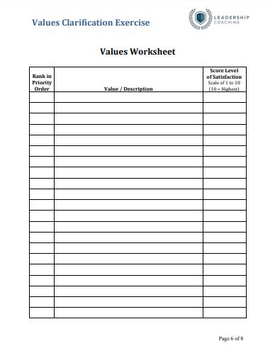 Values Worksheet | Core values, Discover, Discover yourself