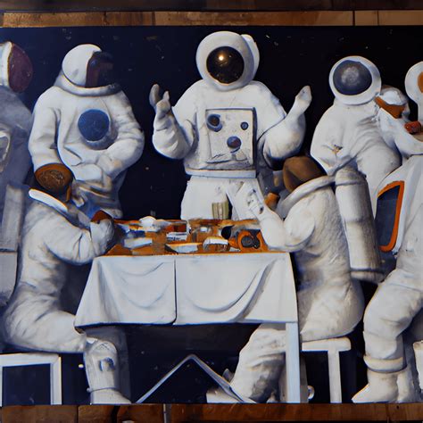 Astronaut In Last Supper Panel · Creative Fabrica