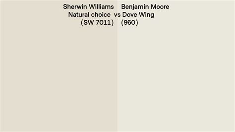 Sherwin Williams Natural Choice Sw 7011 Vs Benjamin Moore Dove Wing 960 Side By Side Comparison