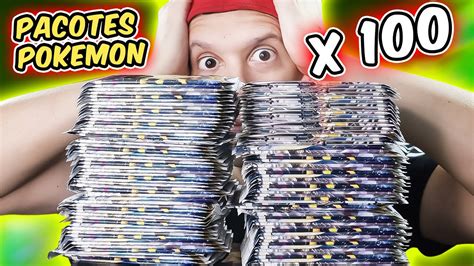 ABRI 100 PACOTES DE CARTAS POKEMON YouTube