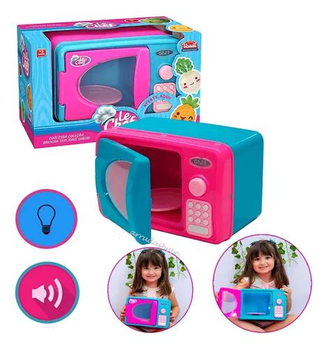 Microondas Mini Forno Infantil Menina Rosa Luz E Som Mercadolivre