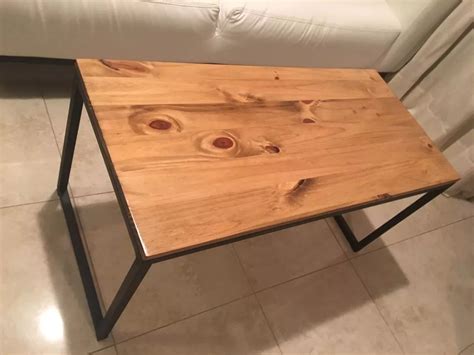 Mesa Ratona De Hierro Y Madera Estilo Industrial Mebuscar Argentina