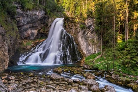 4K 5K Gollinger Wasserfall Austria Forests Waterfalls Stones