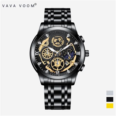 Jual Vavavoom Jam Tangan Pria Luxury Stainless Steel Analog Quartz