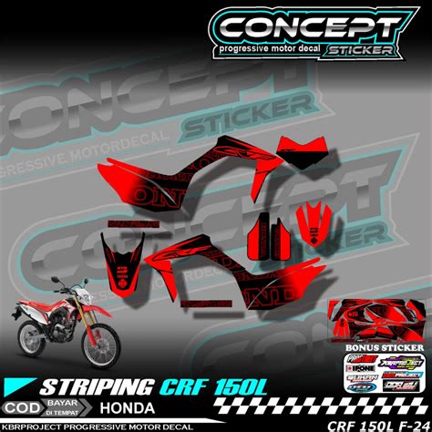 Jual CRF 150L STIKER STRIPING PREMIUM MOTOR KEREN LIS VARIASI CRF 150L