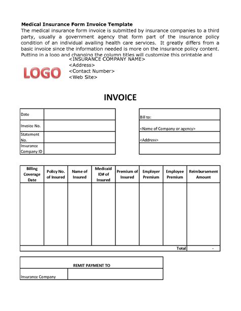 Medical Billing Invoice Template Free —