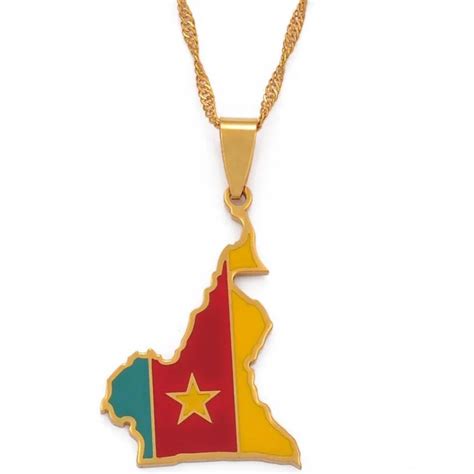 Collier Africain Carte Cameroun Africaine Boutique