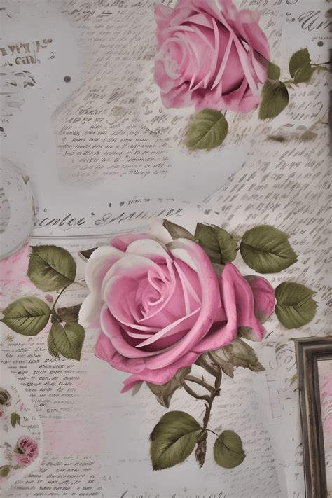 Carta Per Decoupage Chic Shabby Country Vittoriana Rosa Pastello