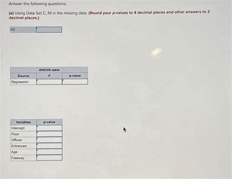 Solved Answer The Following Questions A Using Data Set C Chegg